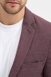 Domingos Erkek Bordo Pamuklu Dirsekli Slim Fit Spor Blazer Ceket