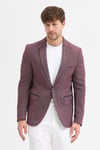 Domingos Erkek Bordo Pamuklu Dirsekli Slim Fit Spor Blazer Ceket