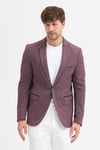 Domingos Erkek Bordo Pamuklu Dirsekli Slim Fit Spor Blazer Ceket