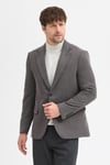 Dorra Erkek Siyah-Gri Pamuk Karışımlı Esnek Kumaşlı Armürlü Mono Yaka Spor Slim Fit Blazer Ceket