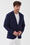 Egisto Erkek Lacivert Esnek Likralı Pamuk Karışımlı Slim Fit İlkbahar-Yaz Spor Blazer Ceket