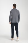 Ekose Desenli Modern Erkek Blazer Mono Yaka Esneyen Astarsız Ceket