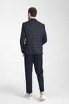 Ekose Desenli Mono Yaka Slim Fit Blazer Tek Ceket