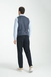 Ekose Desenli V Yaka Yelek Slim Fit