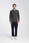 Erkek Kışlık Regular Fit Polo Yaka Basic Sweatshirt