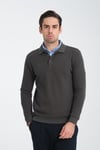 Erkek Kışlık Regular Fit Polo Yaka Basic Sweatshirt