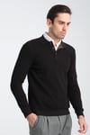Erkek Kışlık Regular Fit Polo Yaka Basic Sweatshirt