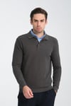 Erkek Kışlık Regular Fit Polo Yaka Basic Sweatshirt