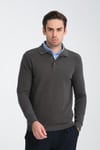Erkek Kışlık Regular Fit Polo Yaka Basic Sweatshirt