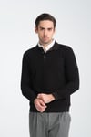 Erkek Kışlık Regular Fit Polo Yaka Basic Sweatshirt