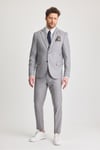 Erkek Koyu Buz Slim Fit Ceket Pantolon Yelek Takım Elbise