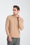 Erkek Regular Fit Polo Yaka Basic Sweatshirt Damla Örğülü
