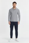 Erkek Regular Fit Polo Yaka Basic Sweatshirt Damla Örğülü