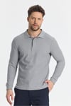 Erkek Regular Fit Polo Yaka Basic Sweatshirt Damla Örğülü