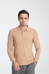 Erkek Regular Fit Polo Yaka Basic Sweatshirt Damla Örğülü