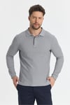 Erkek Regular Fit Polo Yaka Basic Sweatshirt Damla Örğülü