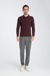 Erkek Regular Fit Polo Yaka Basic Sweatshirt Damla Örğülü