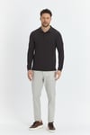 Erkek Regular Fit Polo Yaka Basic Sweatshirt Damla Örğülü