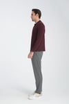 Erkek Regular Fit Polo Yaka Basic Sweatshirt Damla Örğülü