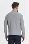 Erkek Regular Fit Polo Yaka Basic Sweatshirt Damla Örğülü