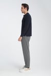 Erkek Regular Fit Polo Yaka Basic Sweatshirt Damla Örğülü
