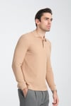 Erkek Regular Fit Polo Yaka Basic Sweatshirt Damla Örğülü