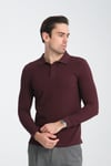 Erkek Regular Fit Polo Yaka Basic Sweatshirt Damla Örğülü