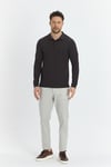 Erkek Regular Fit Polo Yaka Basic Sweatshirt Damla Örğülü