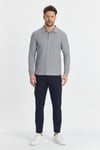 Erkek Regular Fit Polo Yaka Basic Sweatshirt Damla Örğülü