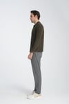 Erkek Regular Fit Polo Yaka Basic Sweatshirt Damla Örğülü