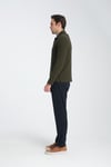 Erkek Regular Fit Polo Yaka Sweatshirt Waffle Desenli Kıvrılmaz Yaka