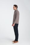 Erkek Regular Fit Polo Yaka Sweatshirt Waffle Desenli Kıvrılmaz Yaka
