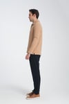 Erkek Regular Fit Polo Yaka Sweatshirt Waffle Desenli Kıvrılmaz Yaka