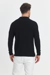 Erkek Regular Fit Polo Yaka Sweatshirt Waffle Desenli