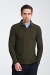 Erkek Regular Fit Polo Yaka Sweatshirt Waffle Desenli Kıvrılmaz Yaka
