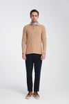 Erkek Regular Fit Polo Yaka Sweatshirt Waffle Desenli Kıvrılmaz Yaka