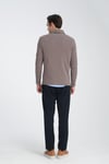 Erkek Regular Fit Polo Yaka Sweatshirt Waffle Desenli Kıvrılmaz Yaka