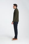 Erkek Regular Fit Polo Yaka Sweatshirt Waffle Desenli Kıvrılmaz Yaka