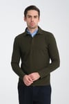 Erkek Regular Fit Polo Yaka Sweatshirt Waffle Desenli Kıvrılmaz Yaka