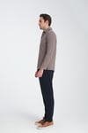 Erkek Regular Fit Polo Yaka Sweatshirt Waffle Desenli Kıvrılmaz Yaka