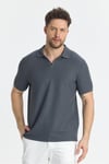 Esnek Waffle Polo Yaka Erkek Comfort Fit Polo Yaka T-Shirt 100% Pamuk