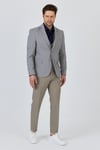 Facune Erkek Taş Ceket+Pantolon+Yelek Çift Yırtmaçlı Slim Fit Takim Elbise