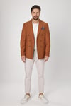 Fatuse Erkek Camel Kruvaze 6 Adet Metal Düğmeli 4 Mevsim Blazer Ceket