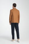 Fevual Erkek Camel Mono Yaka Diagonel Desenli Slim Fit Blazer Spor Ceket