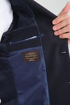 Fevual Erkek Koyu Lacivert Mono Yaka Diagonel Desenli Slim Fit Blazer Spor Ceket