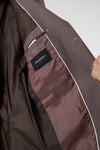 Fevuall Erkek Dark Vizon Diagonel Desenli Battal Büyük Beden Mono Yaka Dar Kesim Blazer Spor Ceket