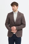 Fileno Erkek Kahve Kalın Mono Yaka Slim Fit Blazer Ceket
