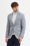 Fileno Erkek Mavi-Gri Kalın Mono Yaka Slim Fit Blazer Ceket