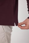 Fonte Erkek Bordo %100 Pamuk Pike Örme Esnek Kumaş Dar Kesim Uzun Kol Polo Tişört