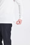 Frank Erkek Beyaz %100 Pamuk Pike Örme Esneyen Kumaş Slim Fit Dar Kesim Uzun Kol Polo Tişört